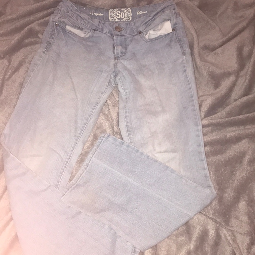 Light wash bootcut jeans